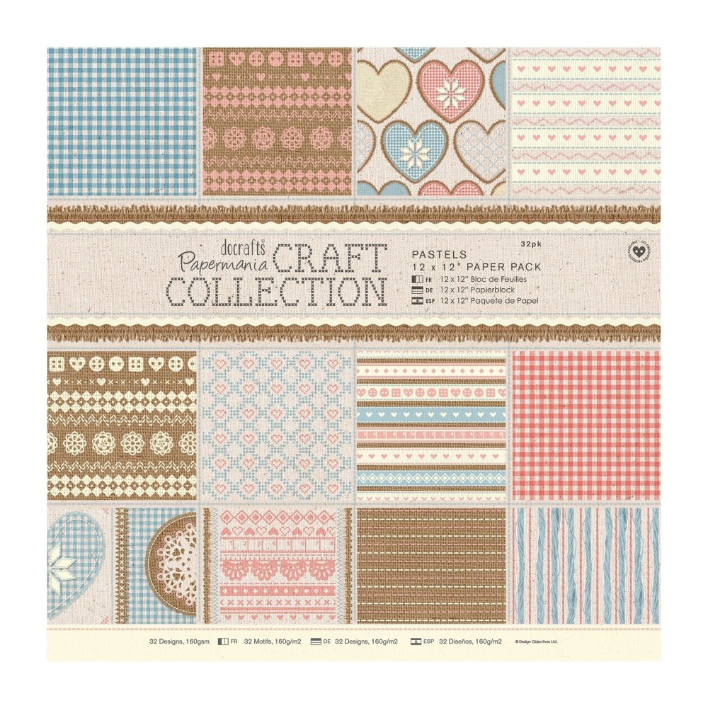 12x12" Pastels Paper Pack - Craft Collection 