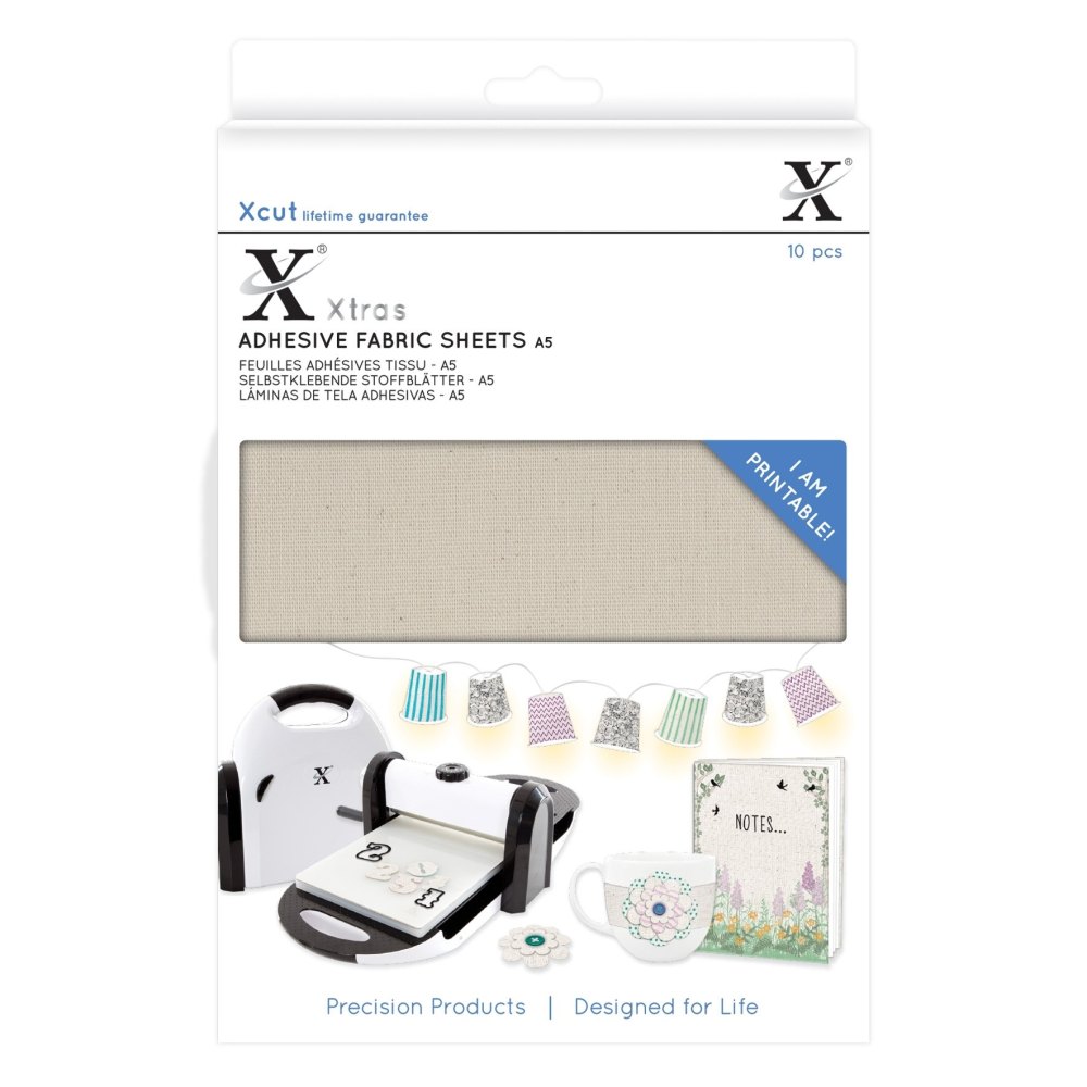 Xcut Xtras A5 Adhesive Fabric Sheets (10pcs)