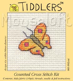 Tiddlers Cross Stitch - Yellow Butterfly
