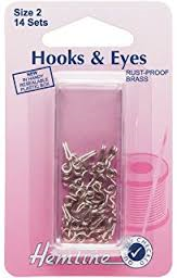 Hemline Hooks and eyes size 2 14 sets