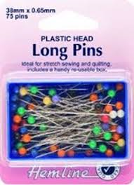 Hemline Plastic Head Long Pins