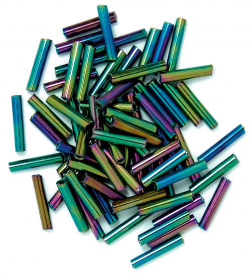 The Craft Factory Long Bugle Beads - 9mm - Rainbow