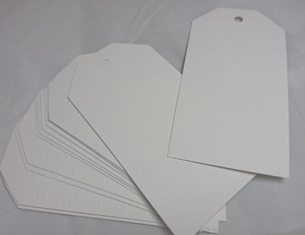 50 Large White Hammered Card Tags (280gsm) 