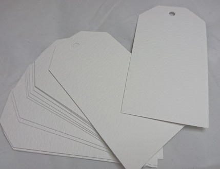 25 Large White Hammered Card Tags (280gsm) 