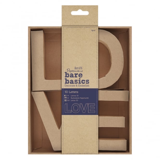 docrafts Papermania bare basics 3D letters -LOVE