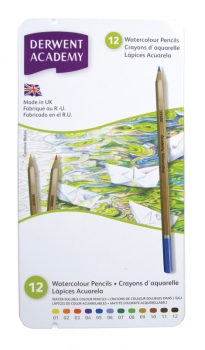 Derwent Academy - 12 Watercolour Pencils