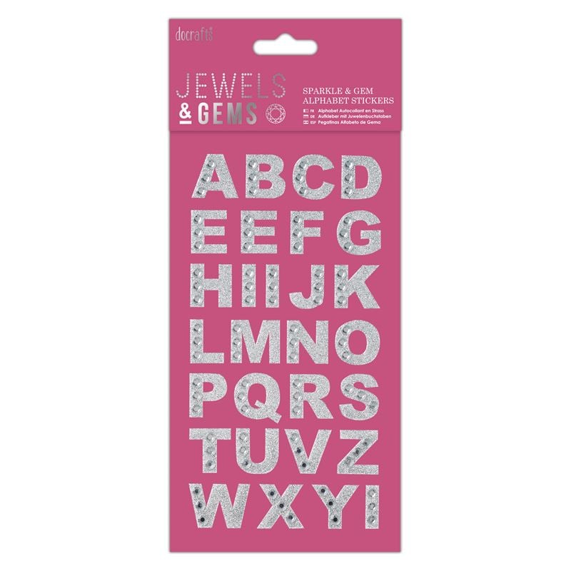 Docrafts Sparkle & Gem Alphabet Stickers
