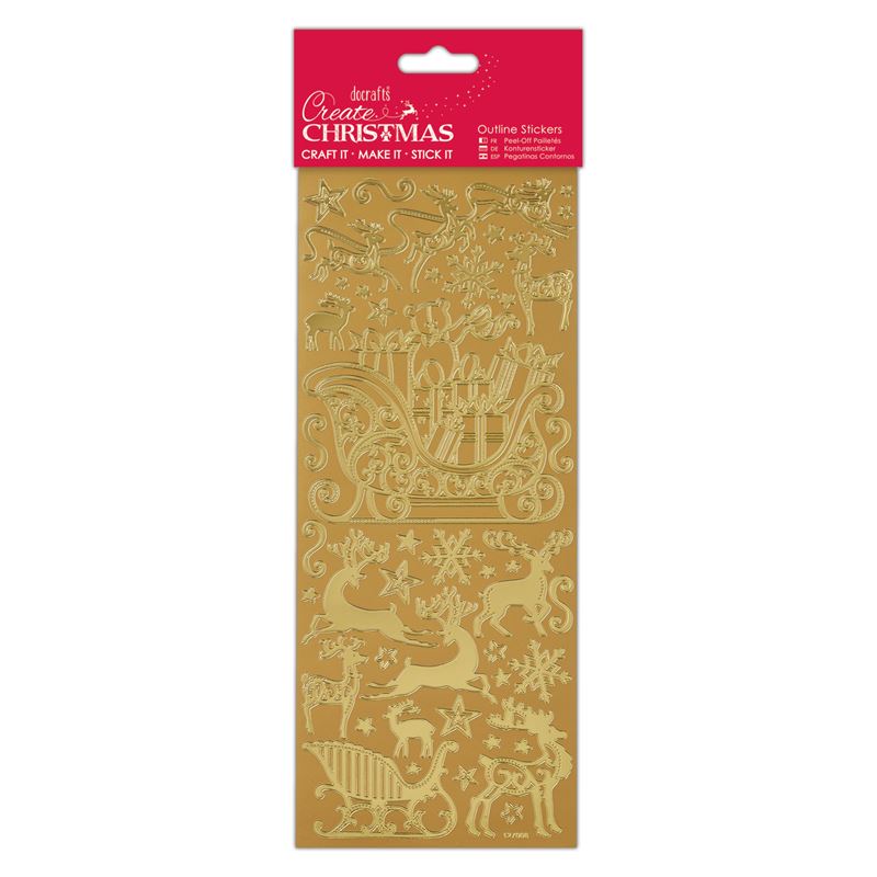 Docrafts outline stickers - Sleigh Ride Gold