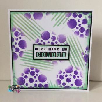 purple green circle stripe stencil