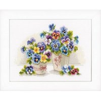 Vervaco cross stitch - Pretty Pansies