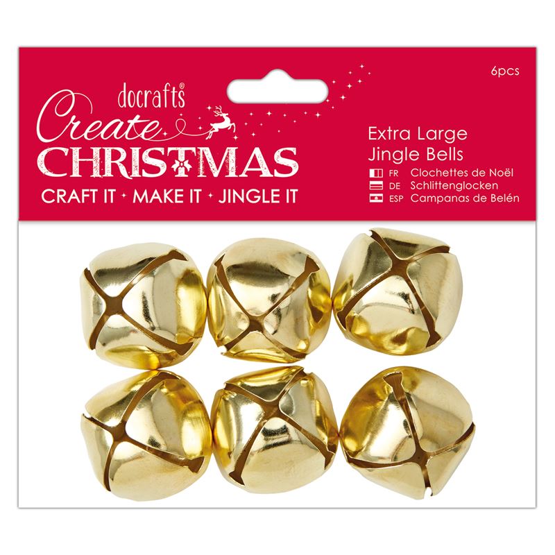 Docrafts Extra Large Jingle Bells (6 pcs) Gold