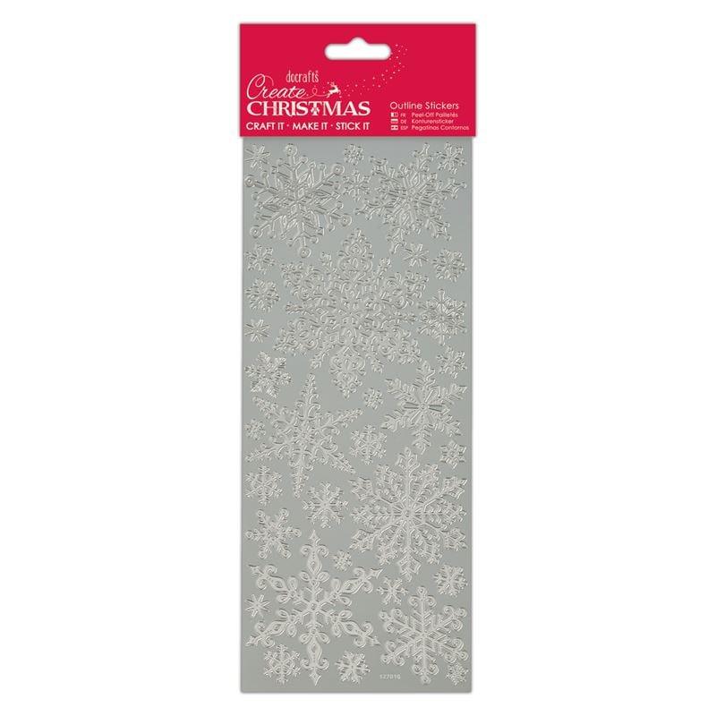 Docarfts outline stickers - Snowflakes - Silver