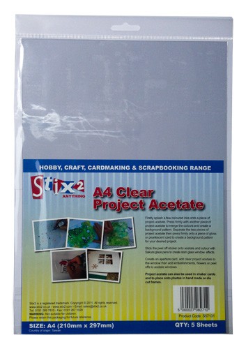 Stix 2 Clear Project Acetate Sheets - A4
