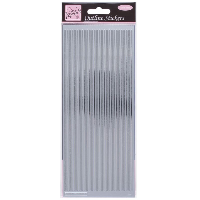 Outline Stickers - Straight Line Borders - Silver