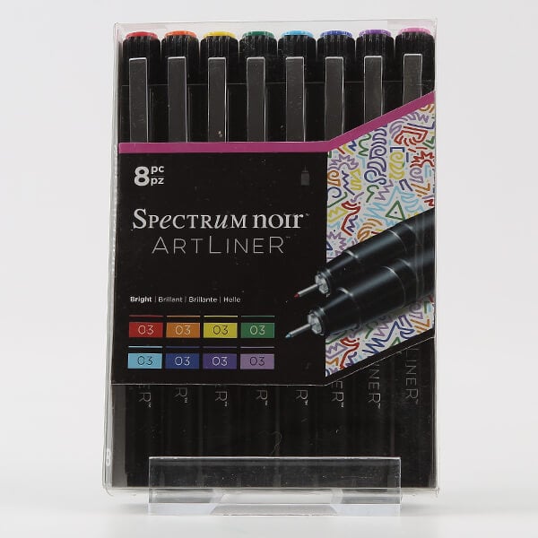 Spectrum Noir Artliner 8 x Fine Liner Pens - Bright