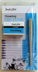 William Mitchell Calligraphy : Joseph Gillott Drawing Set : 8 Nibs and Pen Holder