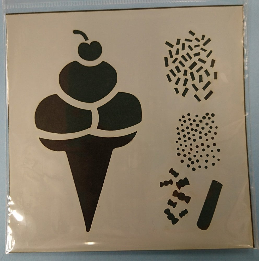 Ice Cream & Sprinkles 6x6" Stencil / Mask 