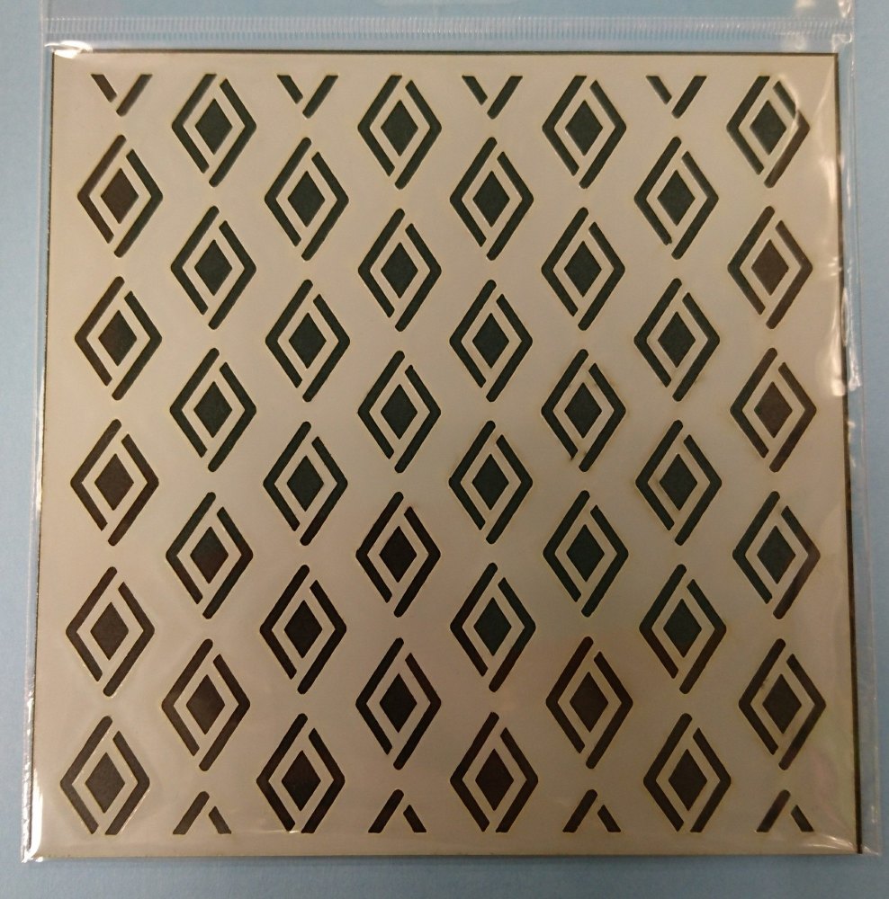 Diamond Pattern 6x6" Stencil / Mask - Designed by Claire Newcombe