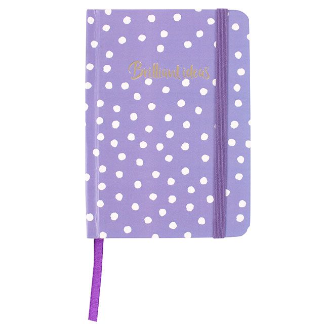 A6 Notebook - Purple with white spots 