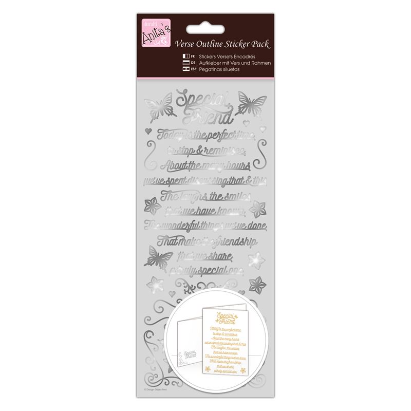 Outline Stickers - Verses - Special Friend - Silver