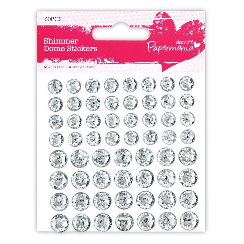 Shimmer Dome Stickers (60pcs) - Silver