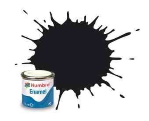 Humbrol 21 Black Gloss - 14ml Enamel Paint 
