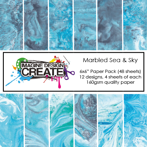 Marbled Sea & Sky Paper Pack 6x6" 