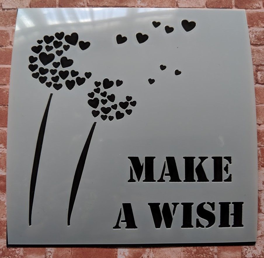 Make a wish 6x6" Stencil / Mask 