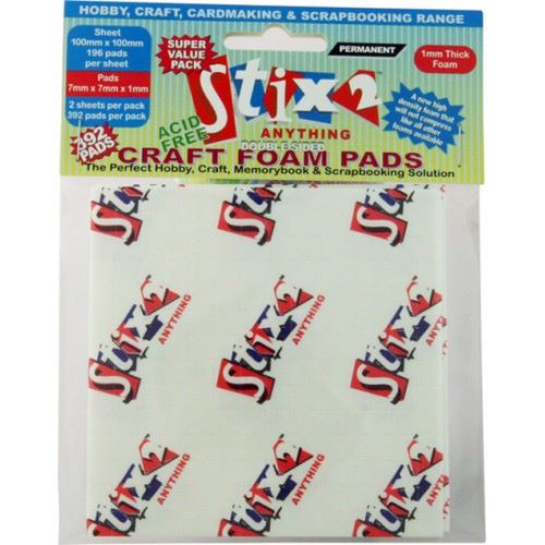 Stix 2 Craft Foam Pads - 25mm x 12mm x 3mm