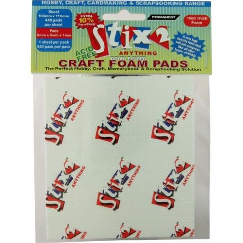 Stix 2 Craft Foam Pads - 5mm x 5mm x 2mm
