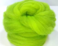 Trimits Felting Natural Wool Roving Neon Green 10g