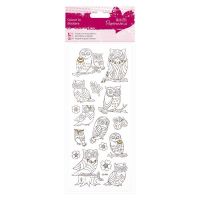 Colour In Glitter Stickers - Owls