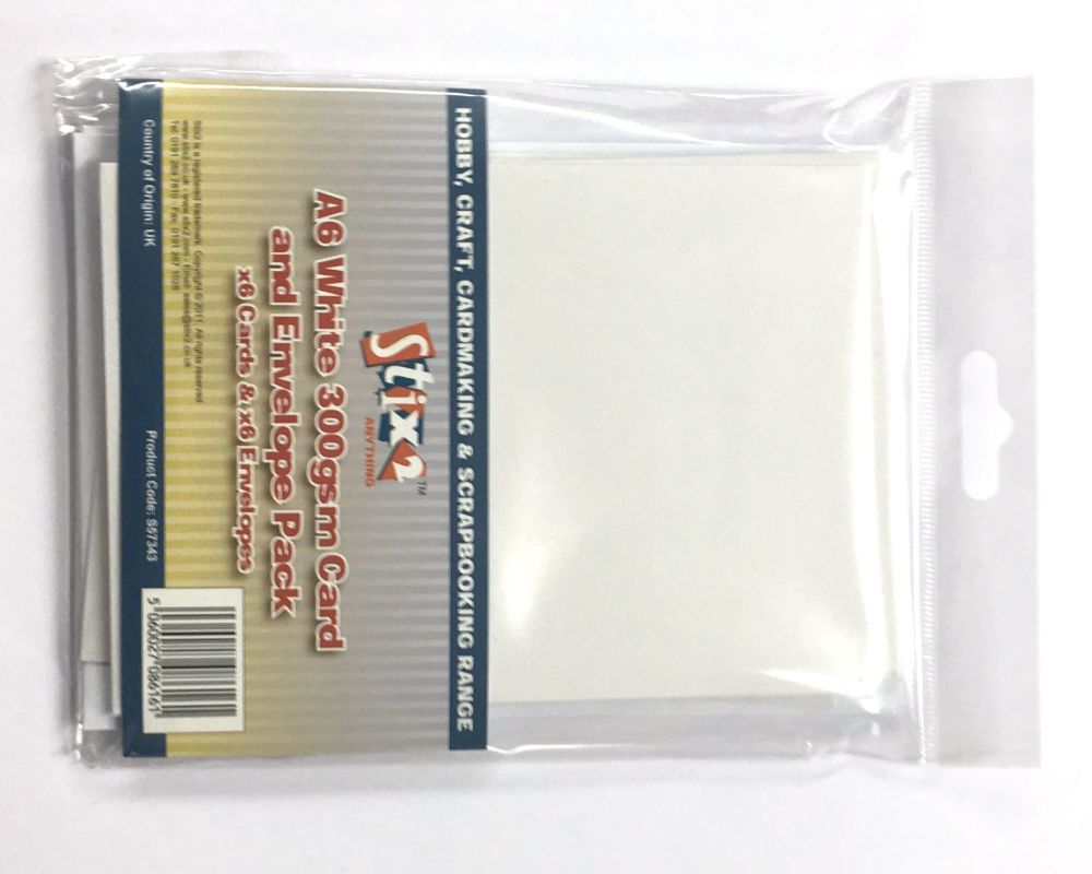 Stix2 A6 White 300GSM Card and Envelope
