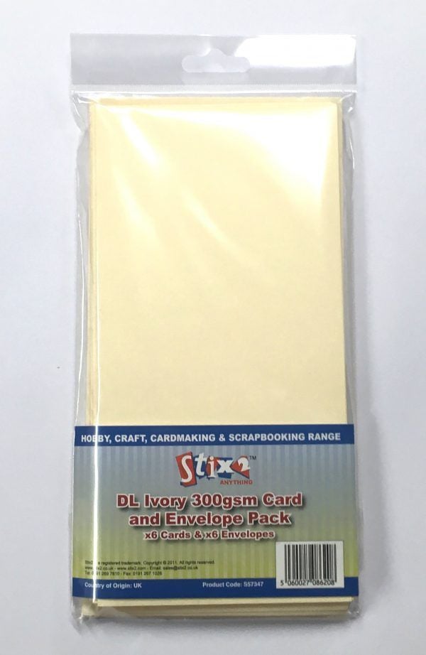 Stix2 DL Ivory 300GSM Card and Envelope