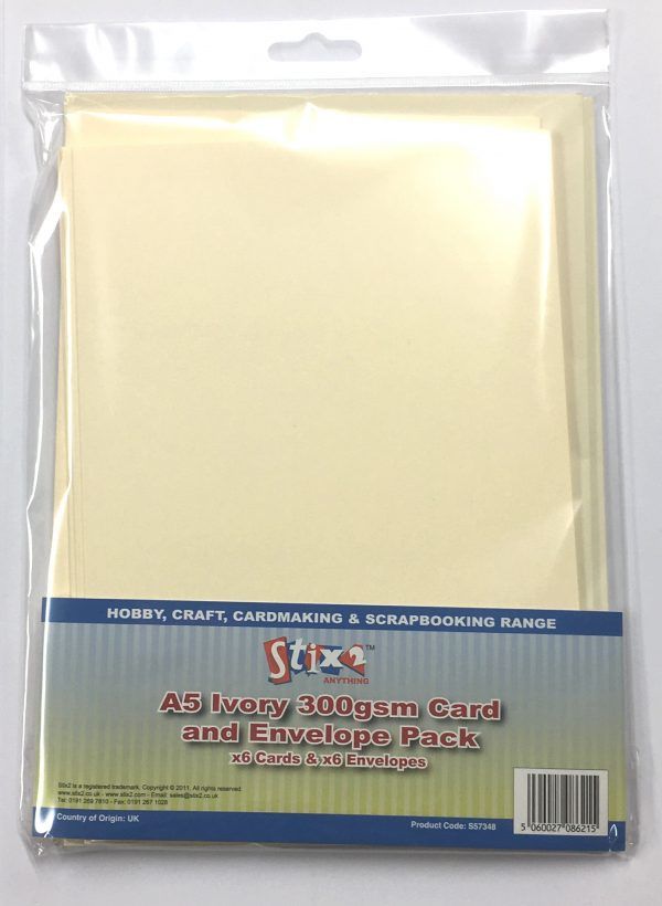 Stix2 A5 Ivory 300GSM Card and Envelope