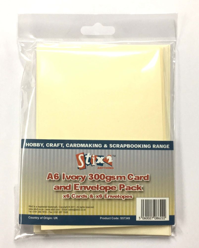 Stix2 A6 Ivory 300GSM Card and Envelope
