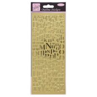 Outline Stickers - Mixed Serif Alphabets - Gold