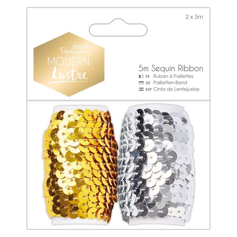 Docrafts  2 x 5M - pack of Gold and Silver