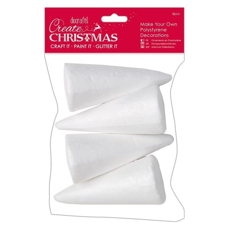 Make Your Own Polystyrene Decorations (4pcs) Cones