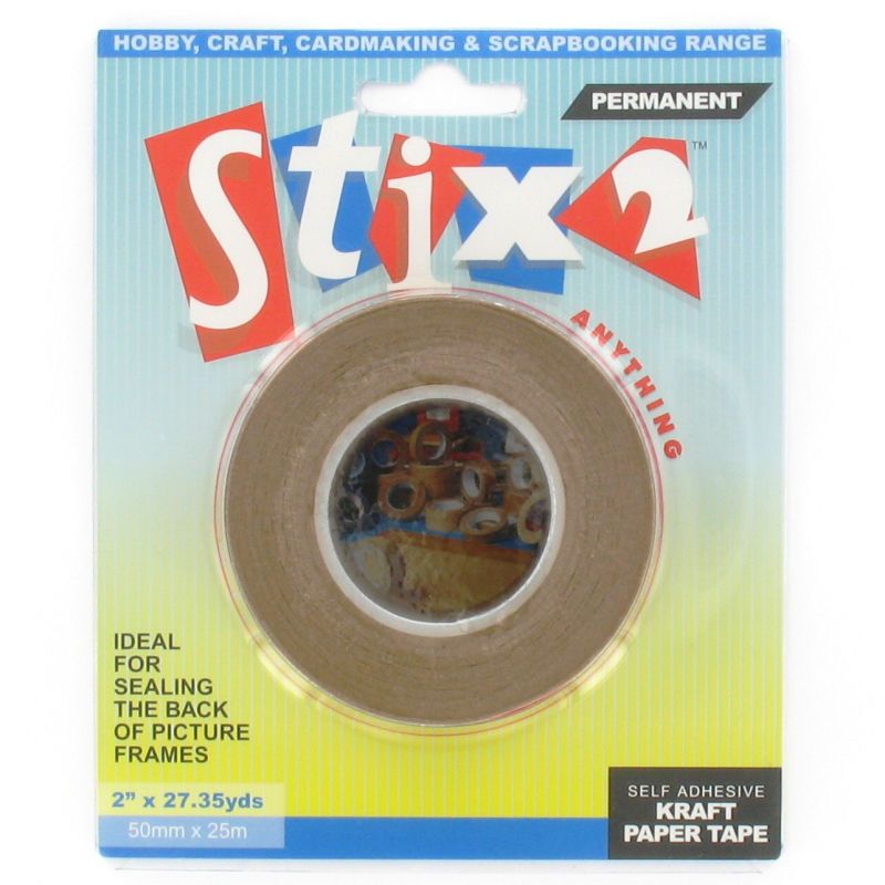 Stix2 Self Adhesive Kraft Paper Tape 50mm x 25m