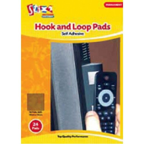 Stix 2 Permanent White Hook and Loop Squares Single Pack of 24