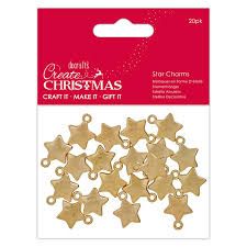 Create Christmas - Gold Star Charms 20pcs