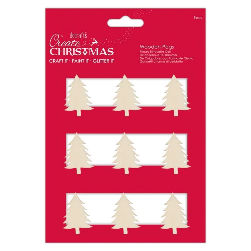Christmas Tree Silhouette Pegs (9pcs) - Create Christmas