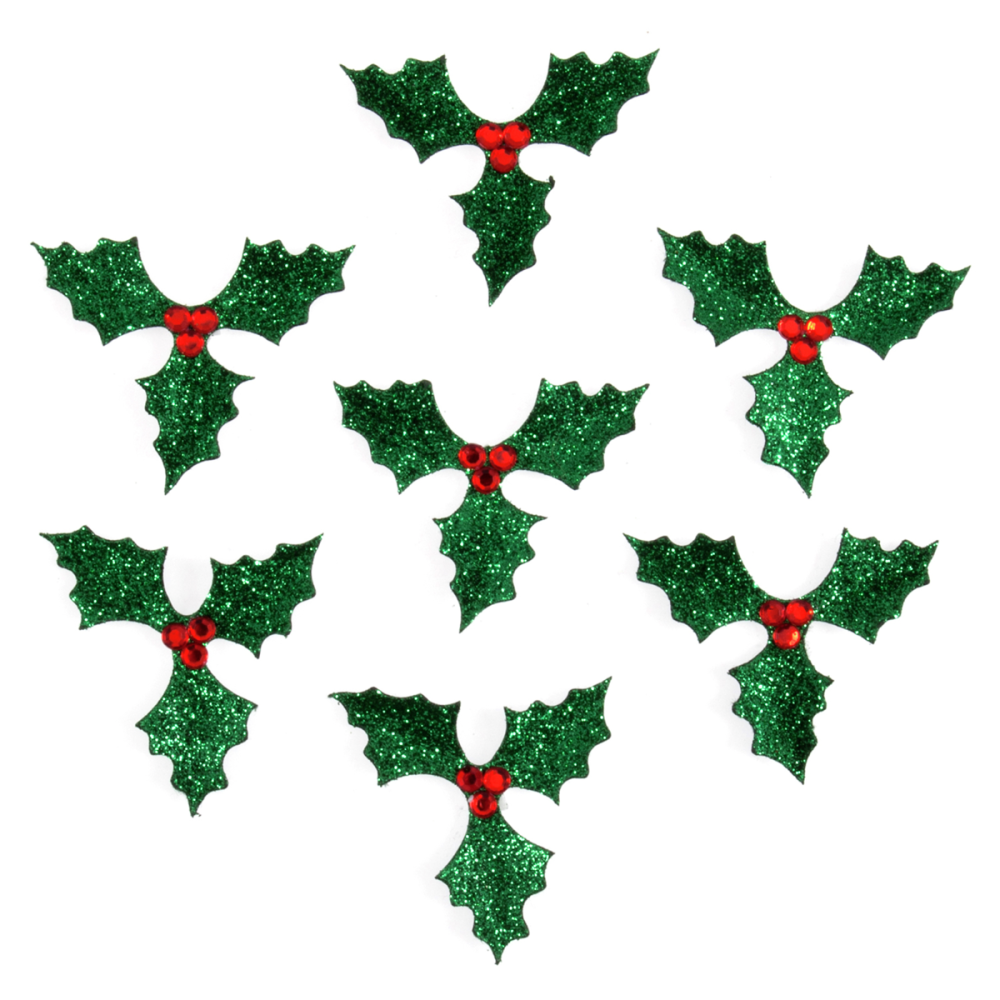 Trimits Glitter Holly 7 Pieces