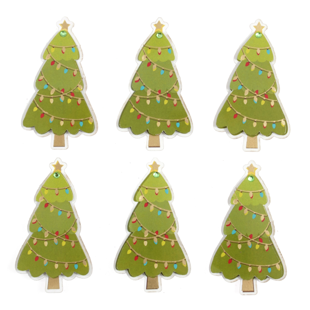Trimits Festive Christmas Trees 6 Pieces