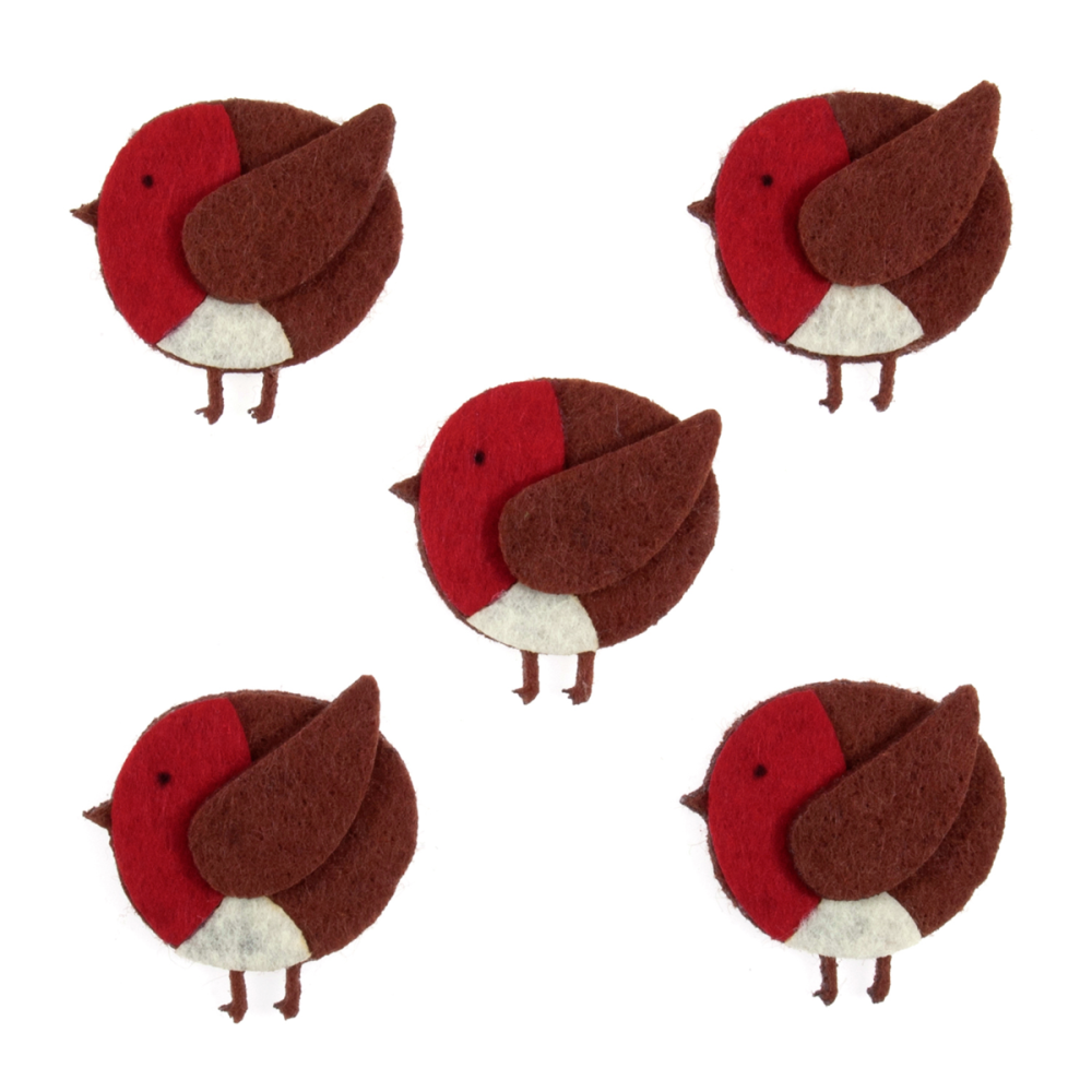 Trimits Felt Robins 5 Pieces