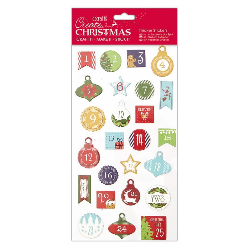 Christmas Thicker Stickers - Advent Numbers