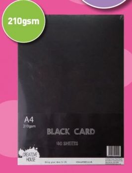 A4 210gsm Black Card 40 Sheets Creative House