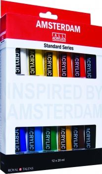 Set 12 x 20mL Amsterdam Acrylic Standard