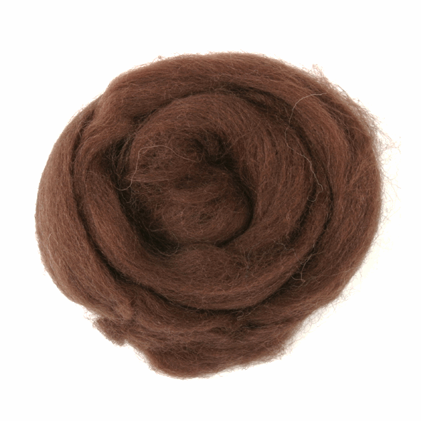 Trimits Natural Wool Roving 10g Chocolate